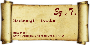 Szebenyi Tivadar névjegykártya