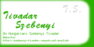 tivadar szebenyi business card